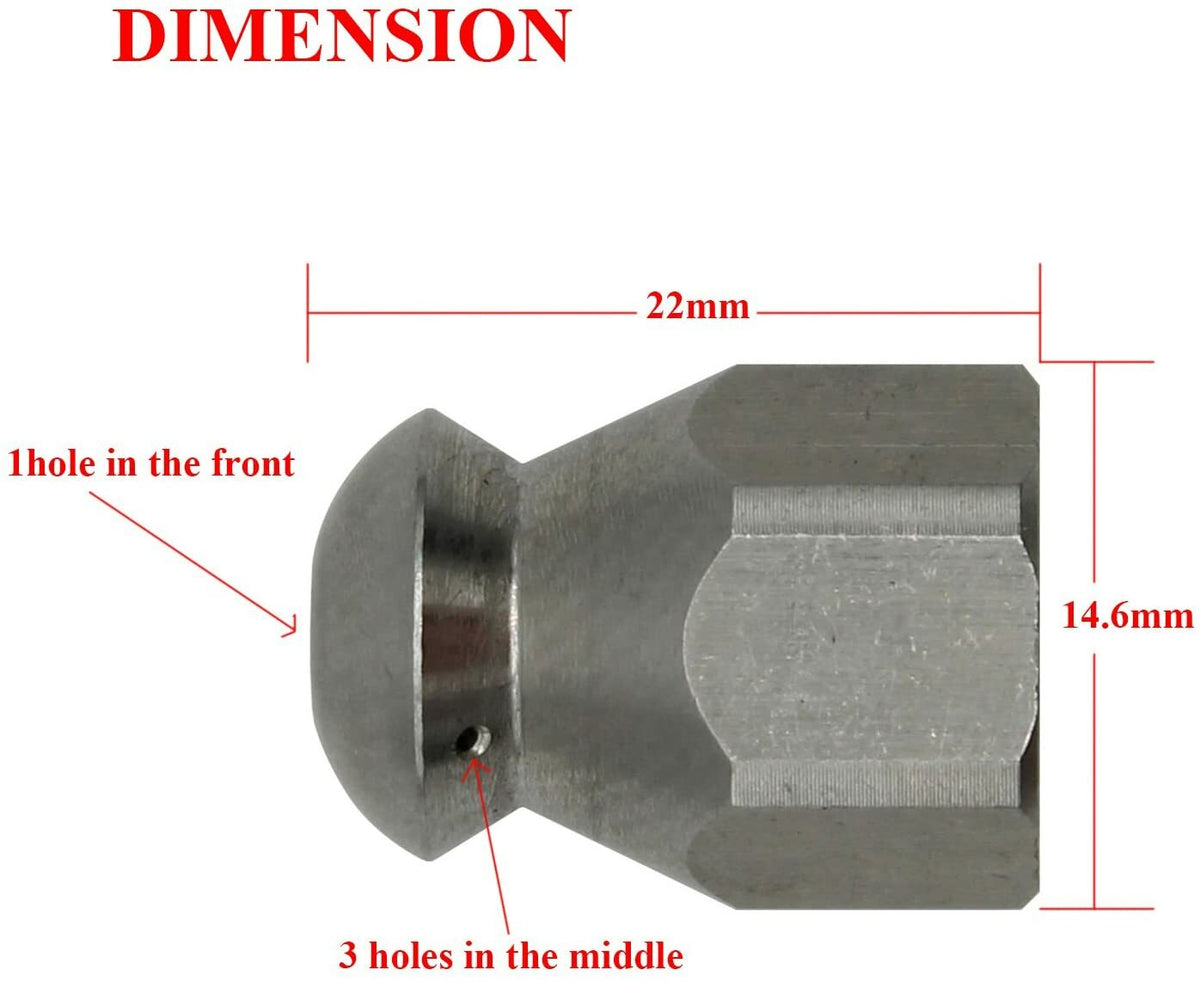 Raketen Düsen Edelstahl Rohrreinigungsdüse 1/4'' Jet für Hochdruckreiniger3