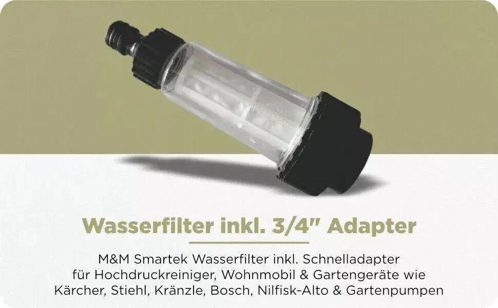 Wasserfilter groß Set 3/4" Gartenschlauch Vorfilter Wasserhahn Schnelladapter - wasserfilter-gross-set-3-4-gartenschlauch-vorfilter-wasserhahn-schnelladapter von M&M Smartek®