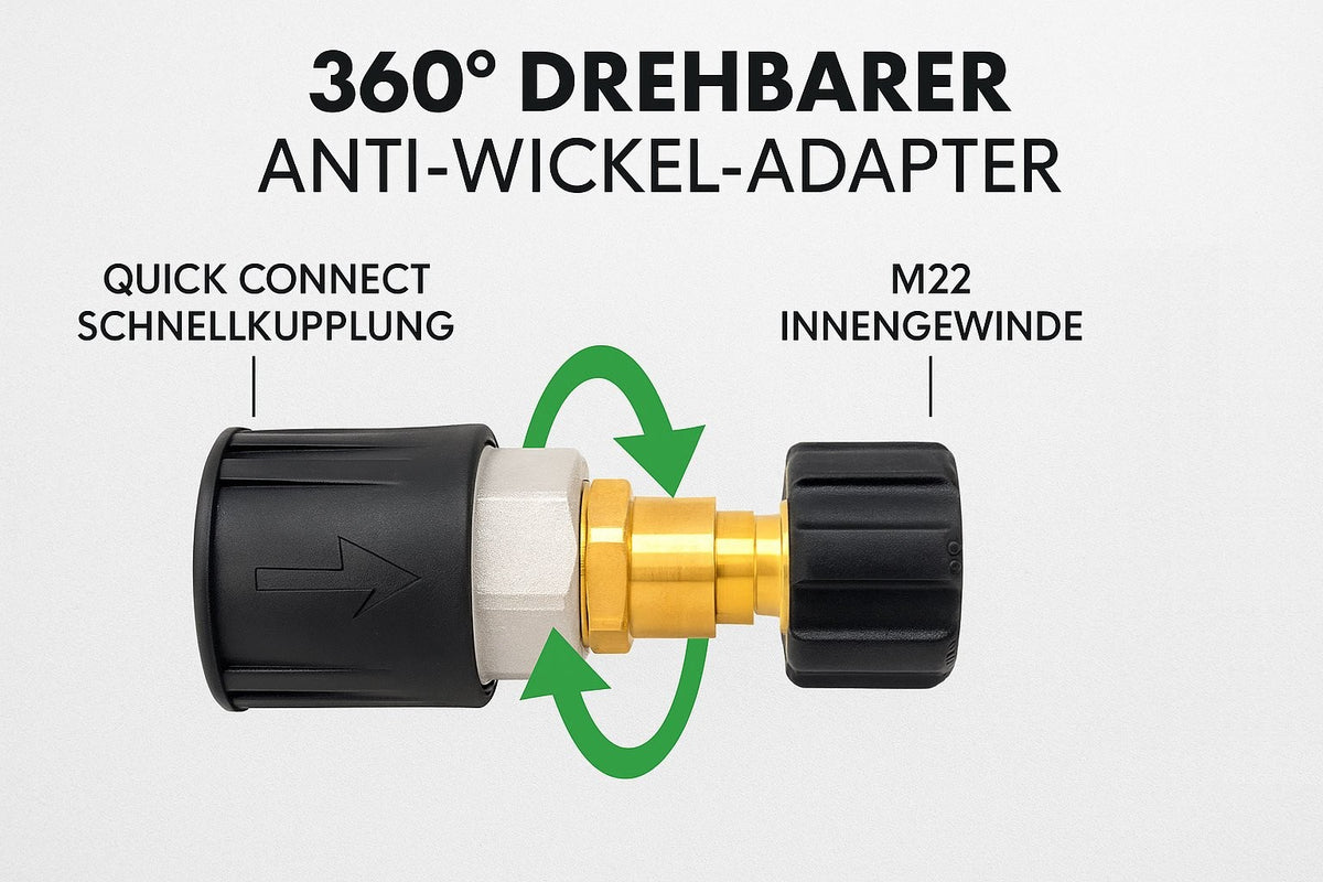 Adapter für Kärcher Quick Connect M22 IG Schnellkupplung Messing drehbar 360°5