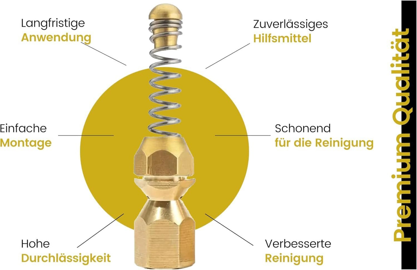 6x Kanalspüldüse 1/8" Hochdruckreiniger 4000 PSI – rotierend, starr, Edelstahl11