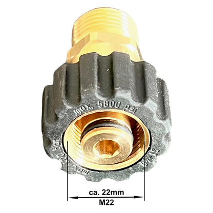 Kupplung Adapter M22 x1,5 IG auf 1/2" Zoll AG für Hochdruckreiniger Verbinder4