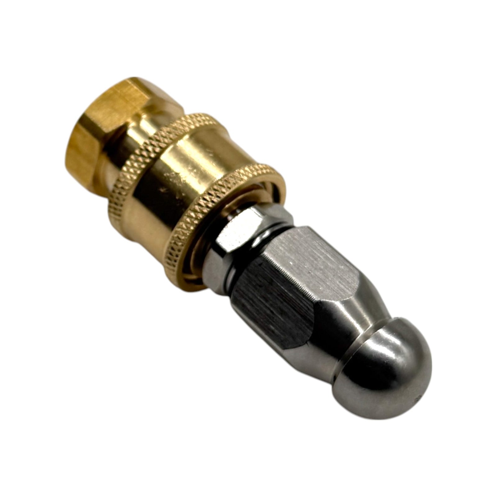Edelstahl Kanalrohr Reinigungsdüse 2 teilig mit 1/4" Schnellkupplung starr4