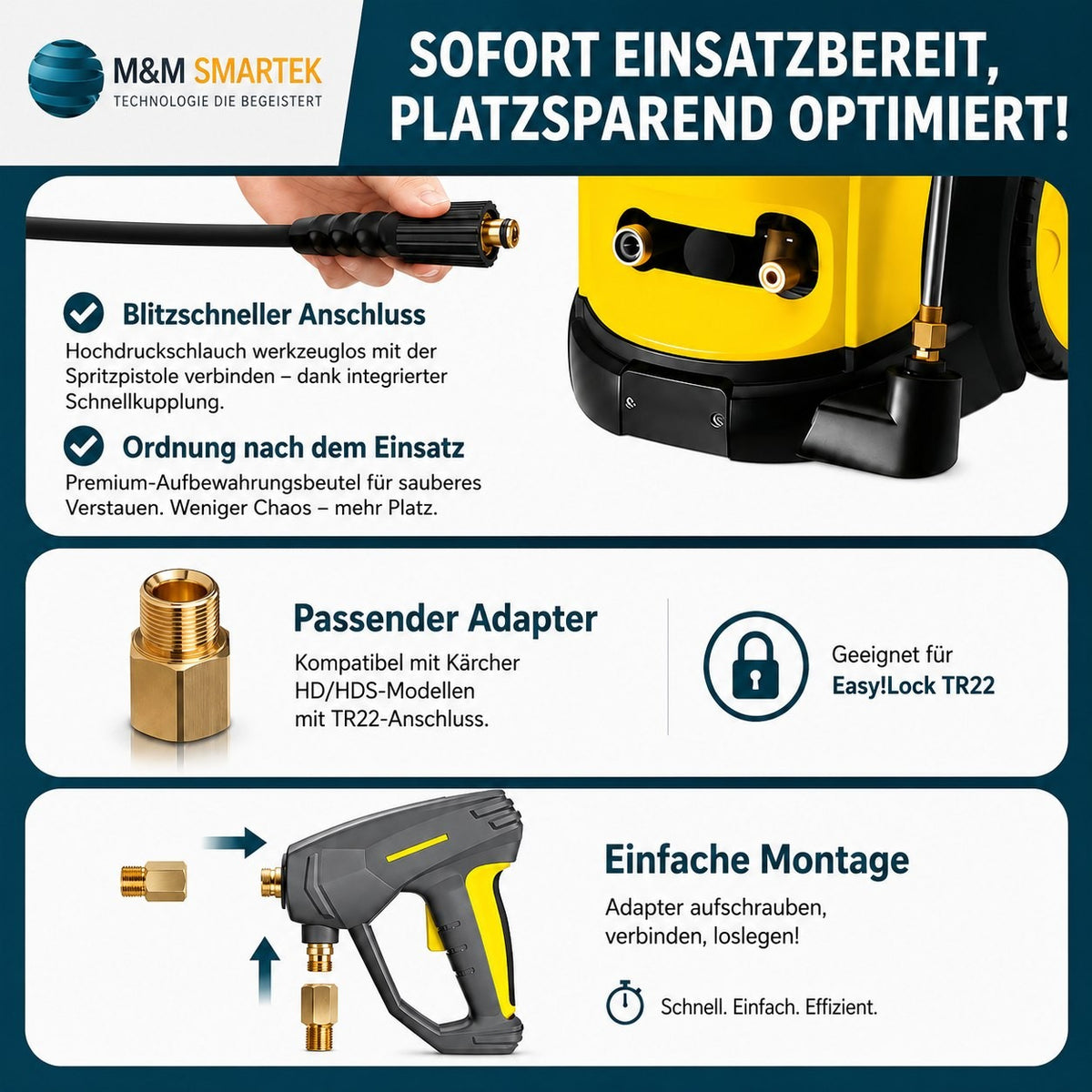 10 Meter Hochdruckschlauch Verlängerung für Kärcher EasyLock HD 200bar + Adapter1