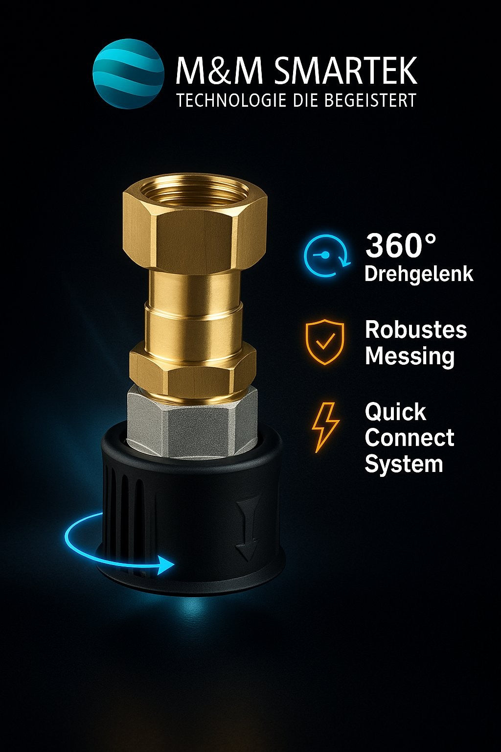 Adapter für Kärcher Quick Connect M22 IG Schnellkupplung Messing 360° drehbar16