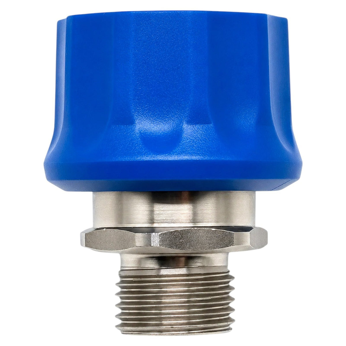 Schnellkupplung Buchse 17,8mm Durchmesser mit 1/2" AG 250 Bar 150°C ST 3100 Blau1