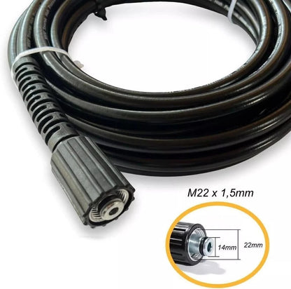10m Hochdruckchlauch HD Reiniger mit M22 IG Schnellkupplung Adapter + Düsen Set14