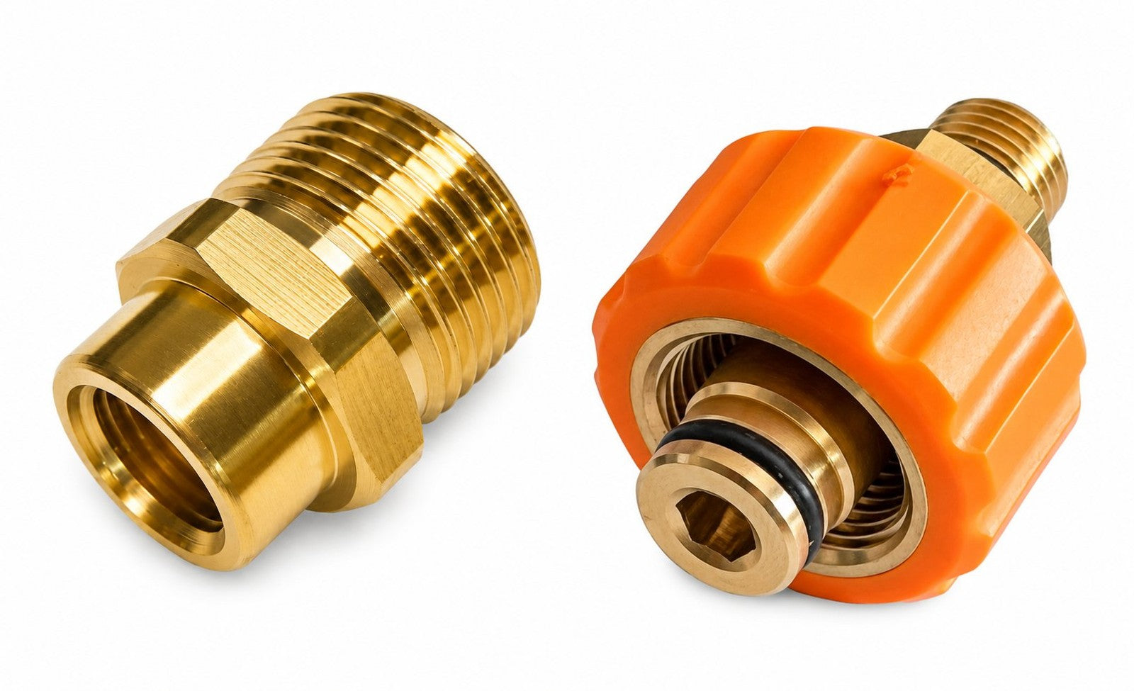 2 teilig Hochdruck Adapter TR22 IG Easy!Lock auf M22 AG Messing für Kärcher HD0