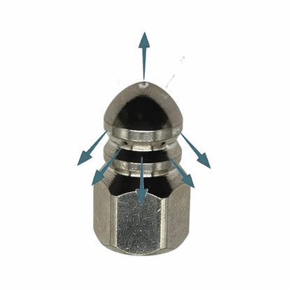6x Kanalspüldüse 1/8" Hochdruckreiniger 4000 PSI – rotierend, starr, Edelstahl14