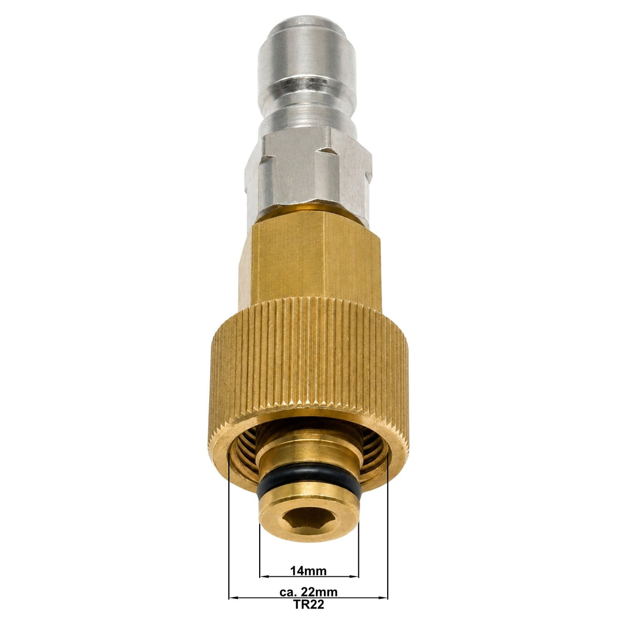Hochdruck Adapter TR22 Innengewinde EasyLock auf 3/8" Schnellkupplung Stecker1