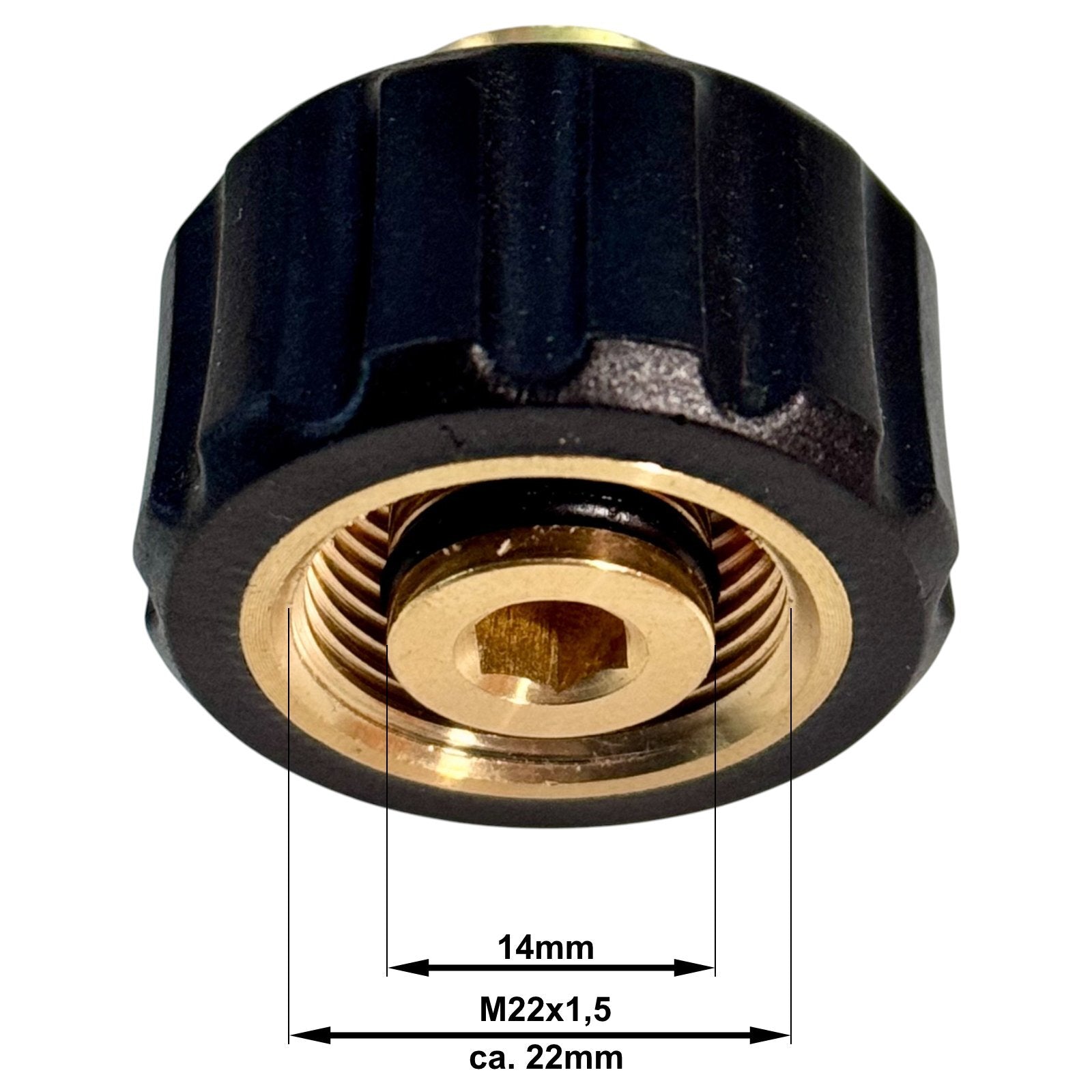 Hochdruckadapter für Kärcher 10mm Stecknippel wie 6.390 463.0 auf M22 x1,5 IG2