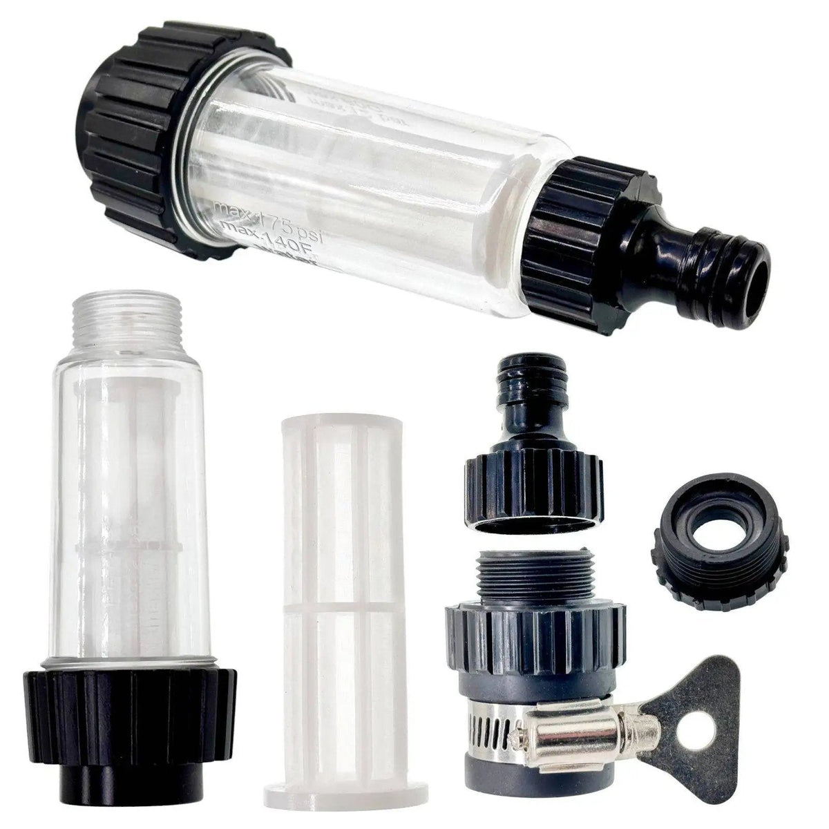 Wasserfilter groß Set 3/4" Gartenschlauch Vorfilter Wasserhahn Schnelladapter - wasserfilter-gross-set-3-4-gartenschlauch-vorfilter-wasserhahn-schnelladapter von M&M Smartek®