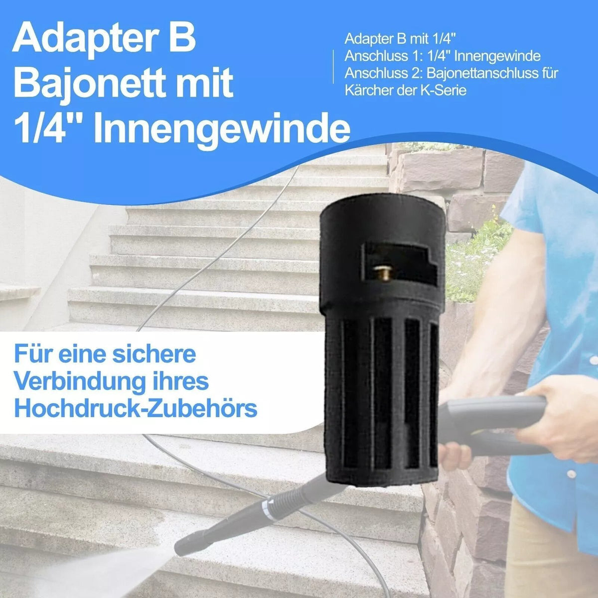 Unterbodenlanze Verlängerung für Kärcher K2 K7 mit Bajonettanschluss 30° Winkel4