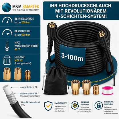 10 Meter Hochdruckschlauch Verlängerung für Kärcher EasyLock HD 200bar + Adapter4