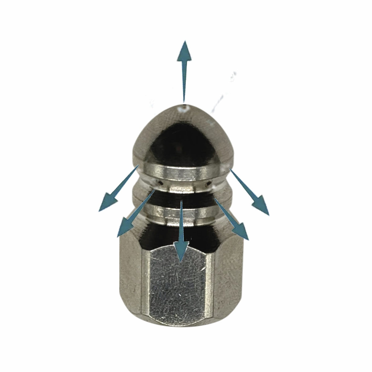 Rohrreinigungsdüse 1/4" IG 6x hinten 1x vorne Schnellkupplung AG Abflussschlauch0