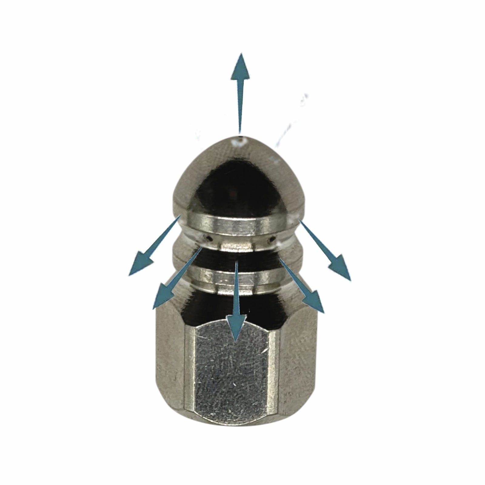Rohrreinigungsdüse 1/4" IG 6x hinten 1x vorne Schnellkupplung AG Abflussschlauch0