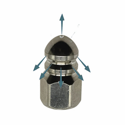 Rohrreinigungsdüse 1/4" IG 6x hinten 1x vorne Schnellkupplung AG Abflussschlauch0