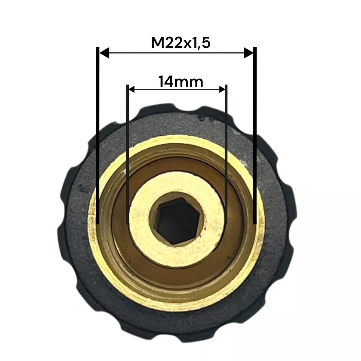 Hochdruckreiniger Adapter M22 x1,5 IG auf M22 x1,5 AG mit 14mm Dorn Verbinder1