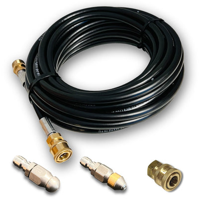 10m Rohrreinigungsschlauch M22 AG auf 1/4" Schnellkupplung & 1/" Düsen0