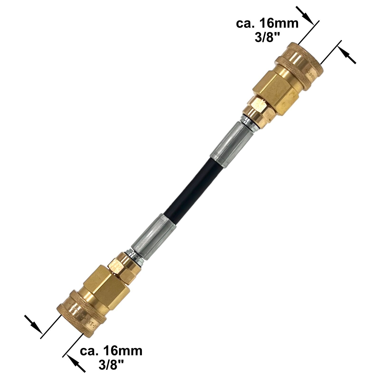 Hochdruckadapter Schnellkupplung Female 3/8" auf 3/8" Verbinder ca. 20cm lang2