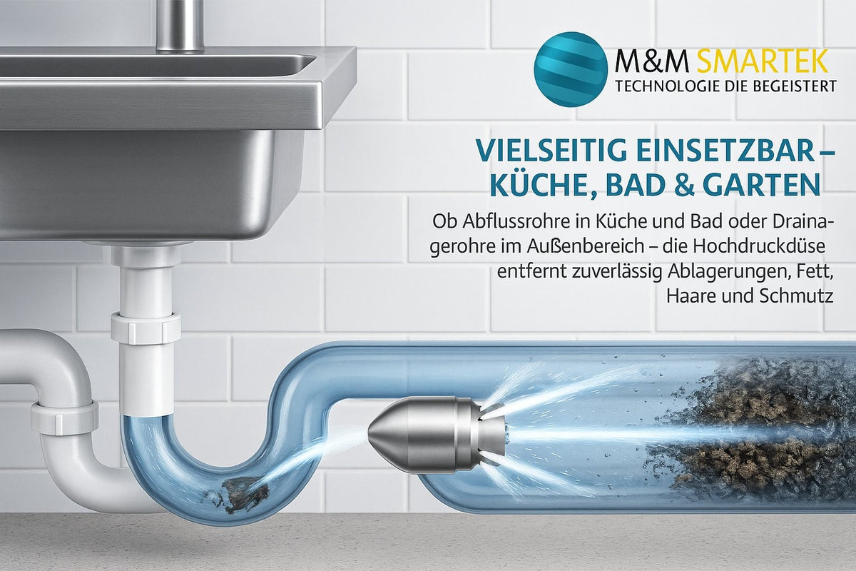 Rohrreinigungsdüse Edelstahl starr 1/2" IG für Kanalreinigung Raketendüse7