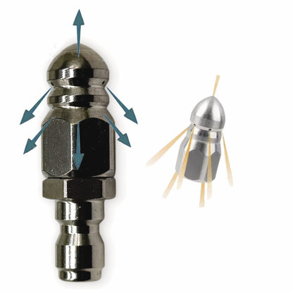 Rohrreinigungsdüse 1/4" 6x hinten 1x vorne Schnellkupplung AG Schnellkupplung0