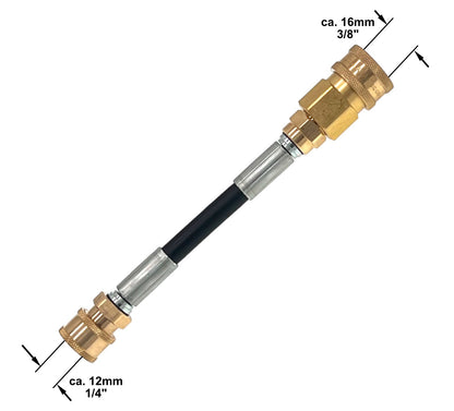 Hochdruckadapter Schnellkupplung Female 1/4" auf 3/8" Verbinder ca. 20cm lang3
