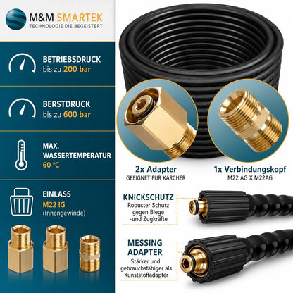 10 Meter Hochdruckschlauch Verlängerung für Kärcher EasyLock HD 200bar + Adapter2