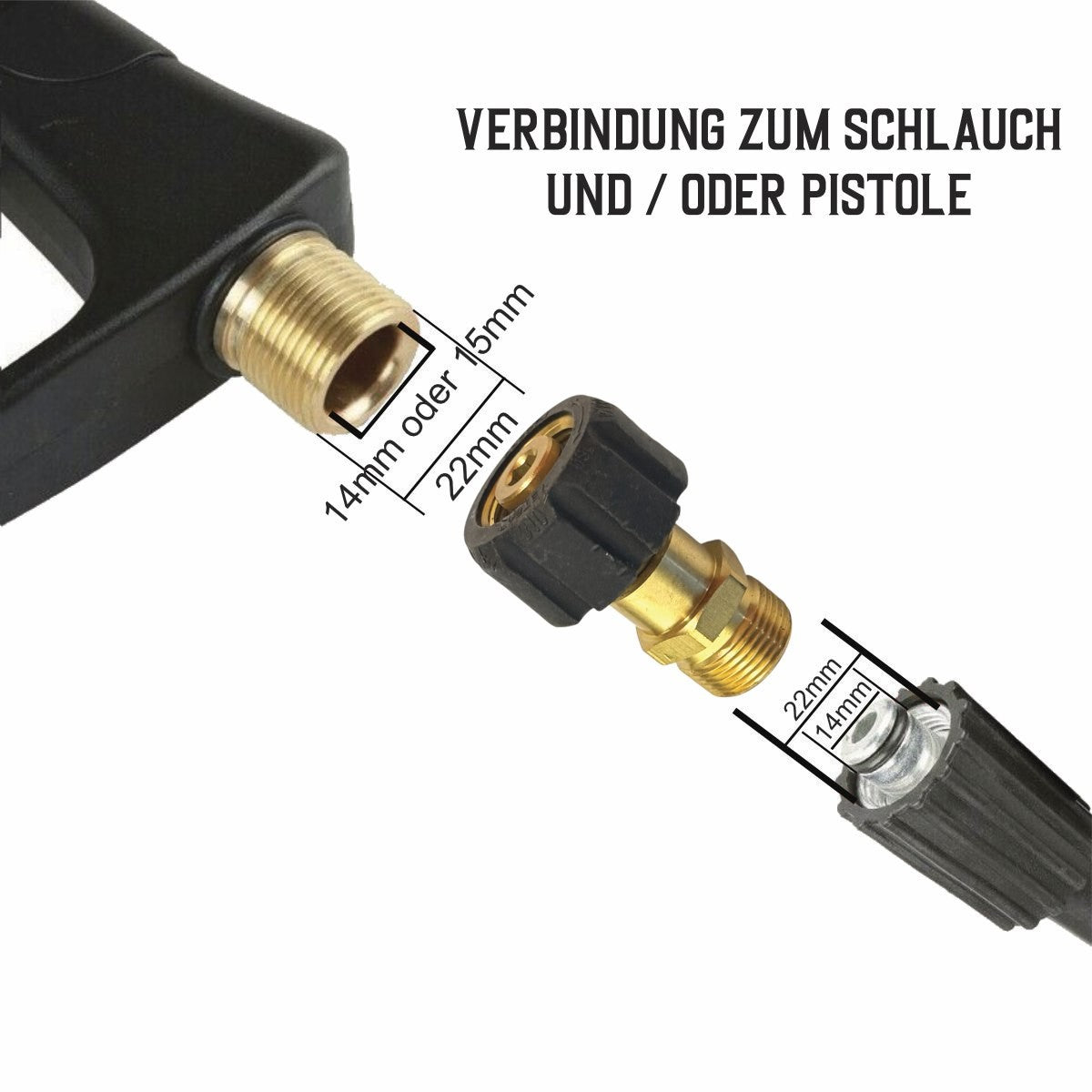 Adapter für Hochdruckreiniger M22 x1,5 AG auf M22 x1,5 IG drehbar Drehgelenk1