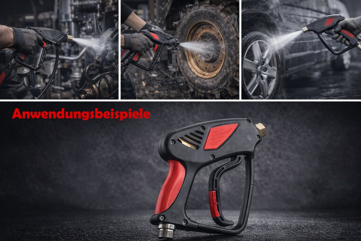 Hochdruckpistole 350 Bar M22 AG auf 1/4" IG Heißwasser bis 150°C Profi3