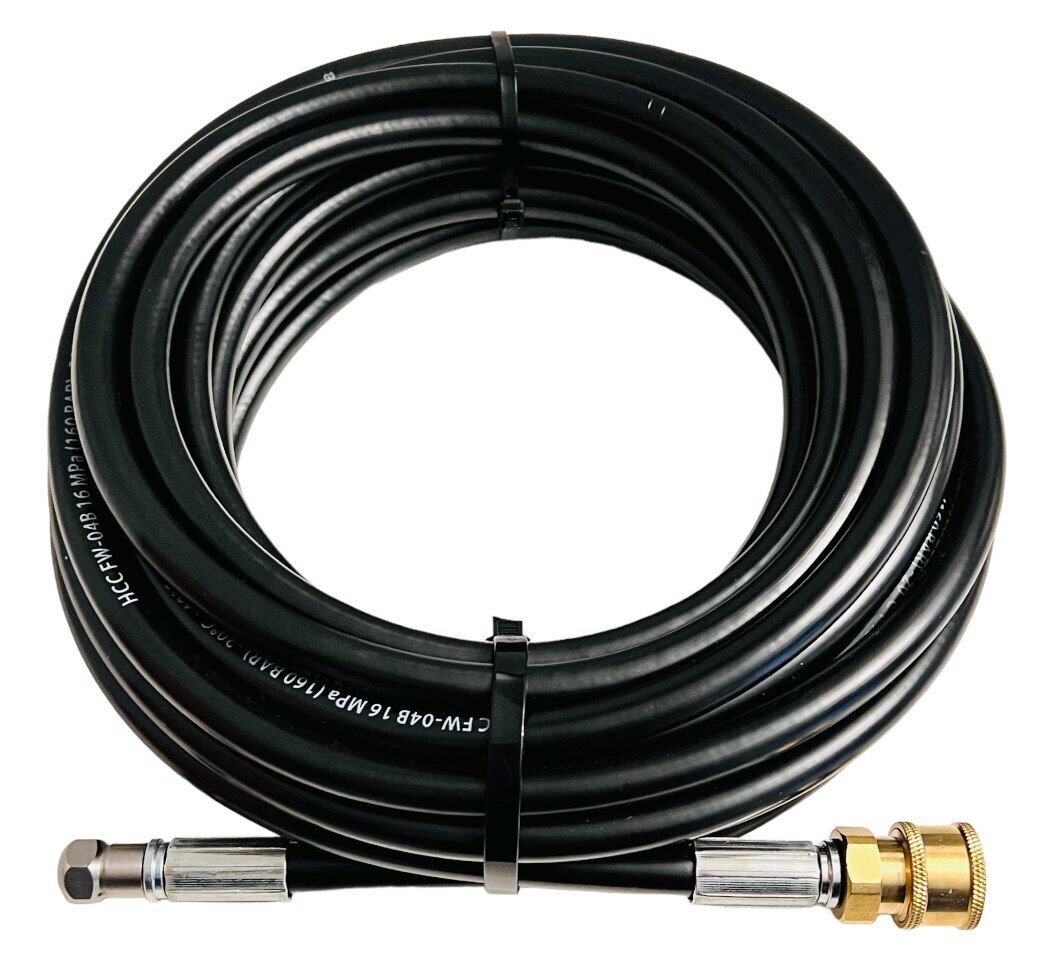 Rohrreinigungsschlauch 1/4" Schnellkupplung für Kärcher Kränzle etc. + 2x Düsen