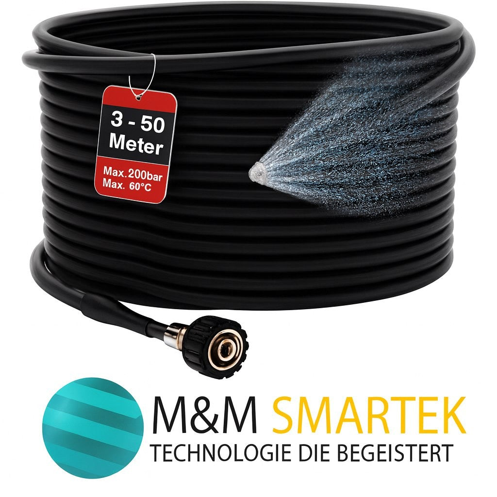 10m 7 teilig Rohrreinigungsschlauch PROFESSIONAL Set für Kärcher Kränzle HD HDS16