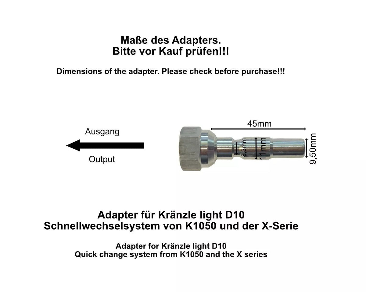 Rotordüse Dreckfräse für Kränzle D10 D 1050 P Hochdruckreiniger Schnellanschluss2