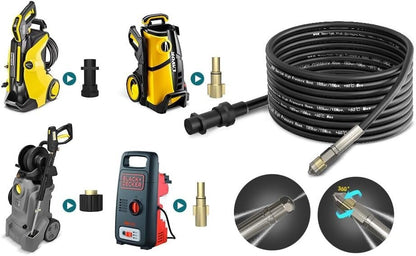 Rohrreinigungsschlauch für Kärcher, Lavor, Black & Decker SET Universell 15m2