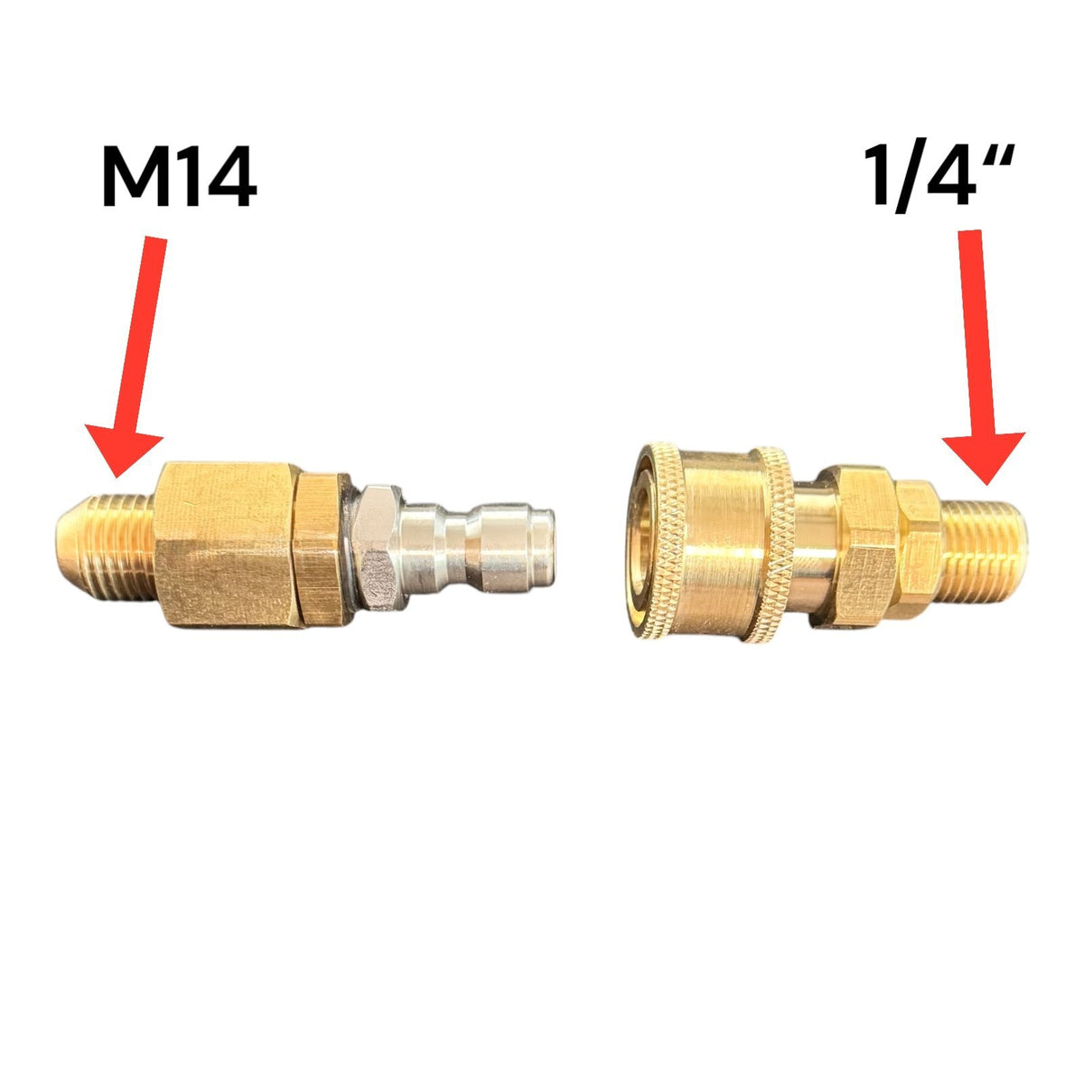 Hochdruckreiniger 1/4" Schnellkupplung Set M14 AG auf 1/4" AG Verbinder Adapter1