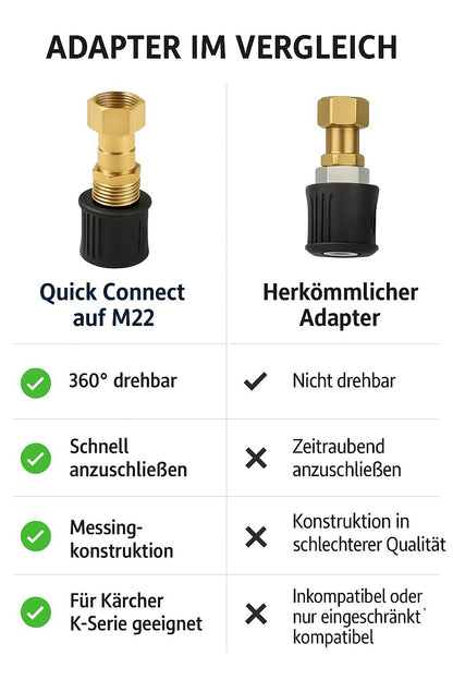 Adapter für Kärcher Quick Connect M22 IG Schnellkupplung Messing 360° drehbar19