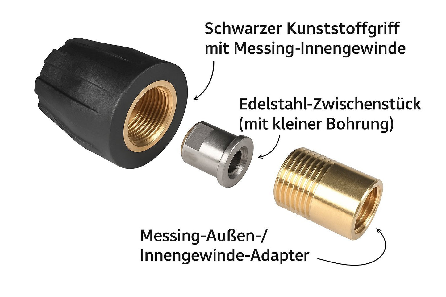 Power Düse 25° für Hochdruckreiniger Flachstrahldüse Set mit Düsenschutz G 1/4"0