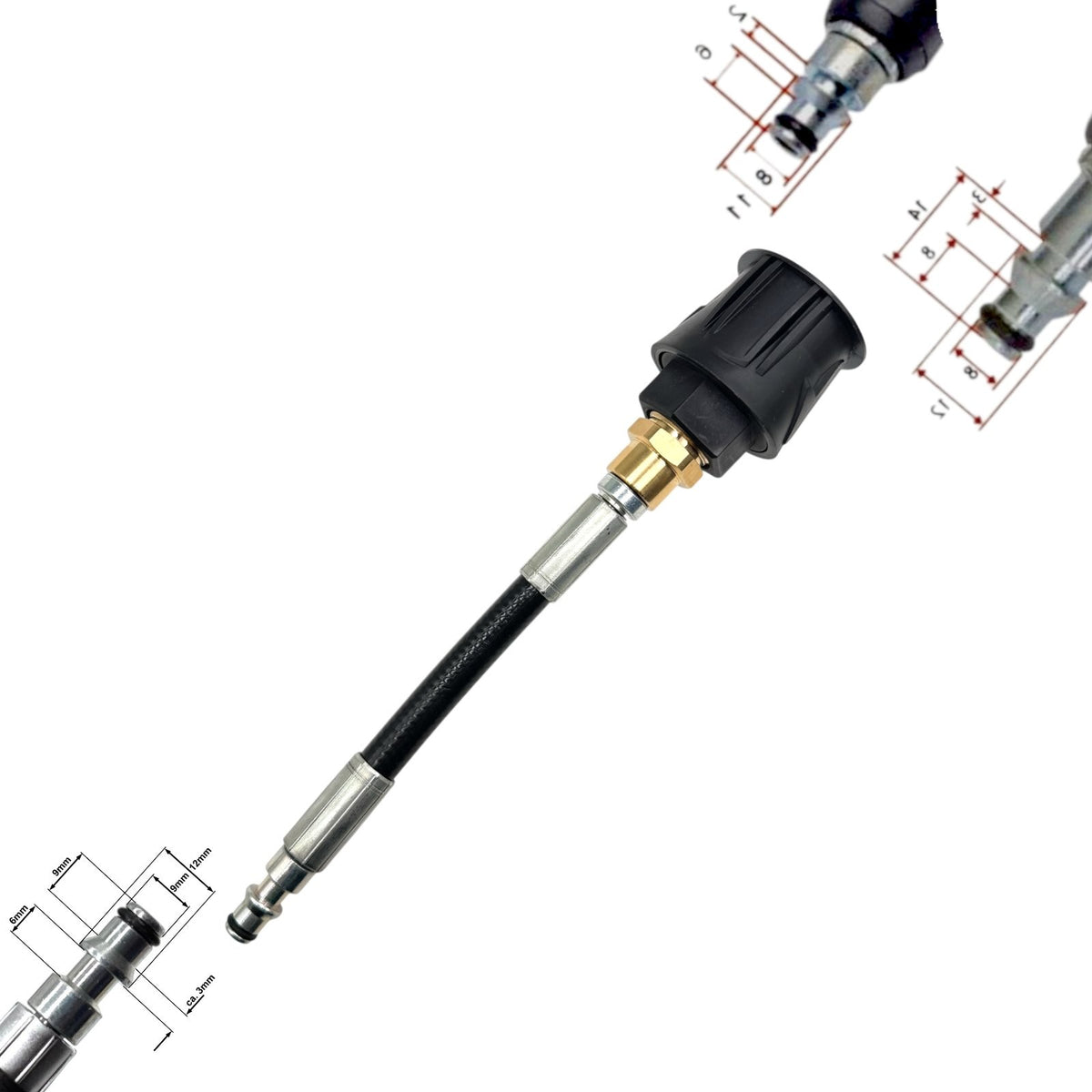 Adapter Bosch Nilfisk Stihl Innengewinde auf Lavor Außengewinde 180bar ca. 20cm1