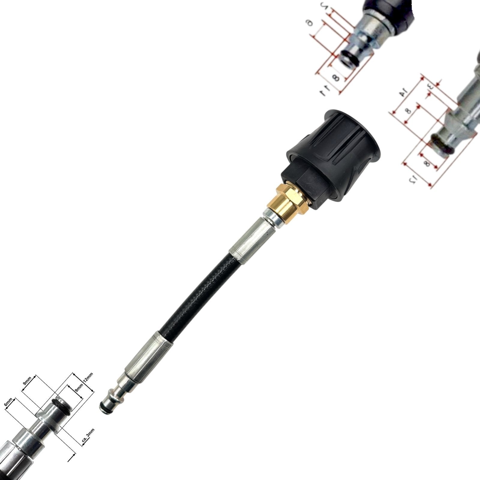 Adapter Bosch Nilfisk Stihl Innengewinde auf Lavor Außengewinde 180bar ca. 20cm1