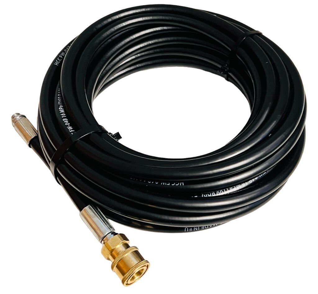 Rohrreinigungsschlauch 1/4" Schnellkupplung für Kärcher Kränzle etc. + 2x Düsen