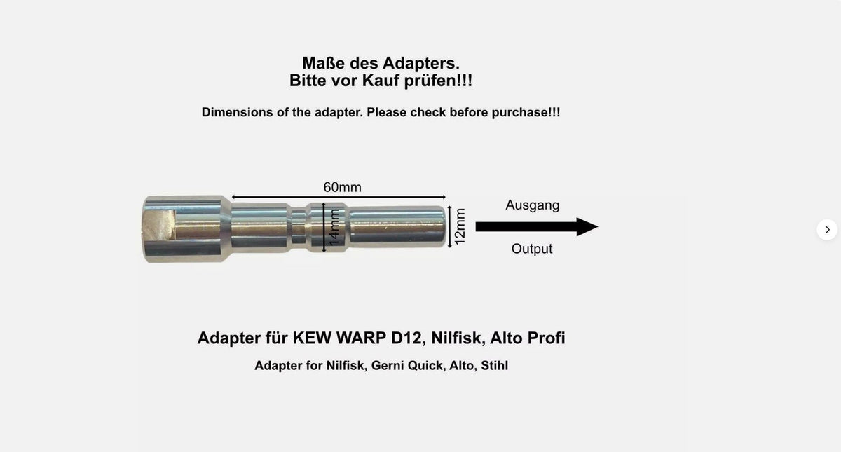 Rotordüse Dreckfräse für Kränzle D12 Anschlus Hochdruckreiniger Schnellanschluss2