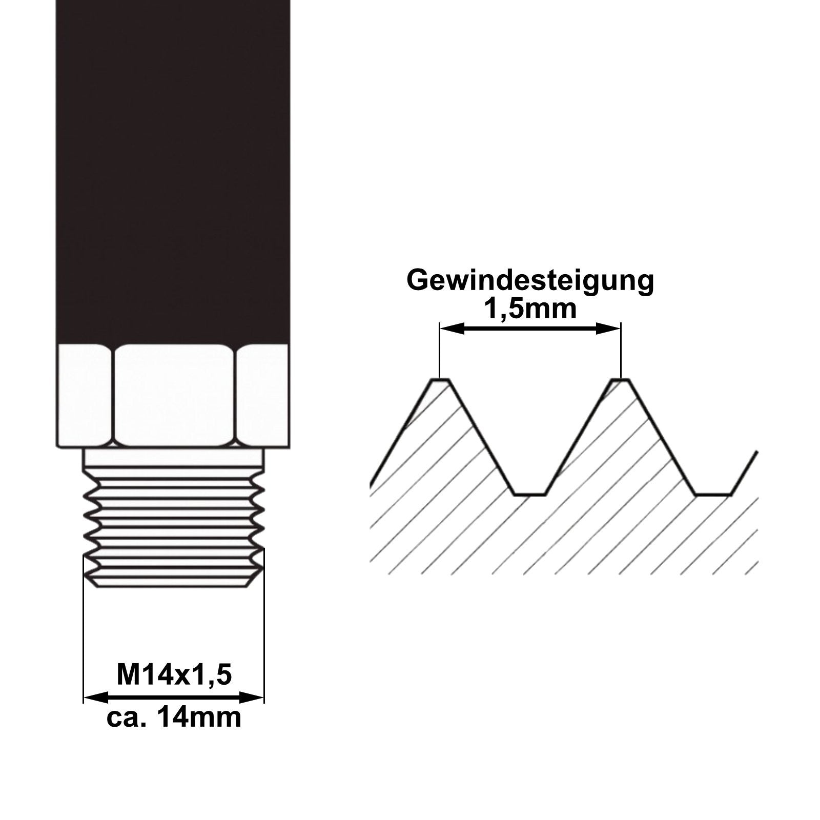 30m Hochdruckschlauch M22 x1,5 IG 14mm/15mm Dorn auf M14 x1,5 IG Ersatzschlauch4