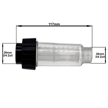 Wasserfilter Wasserhahnanschluss Hochdruckreiniger 3/4 inkl Reduzierung 1/2 Zoll1