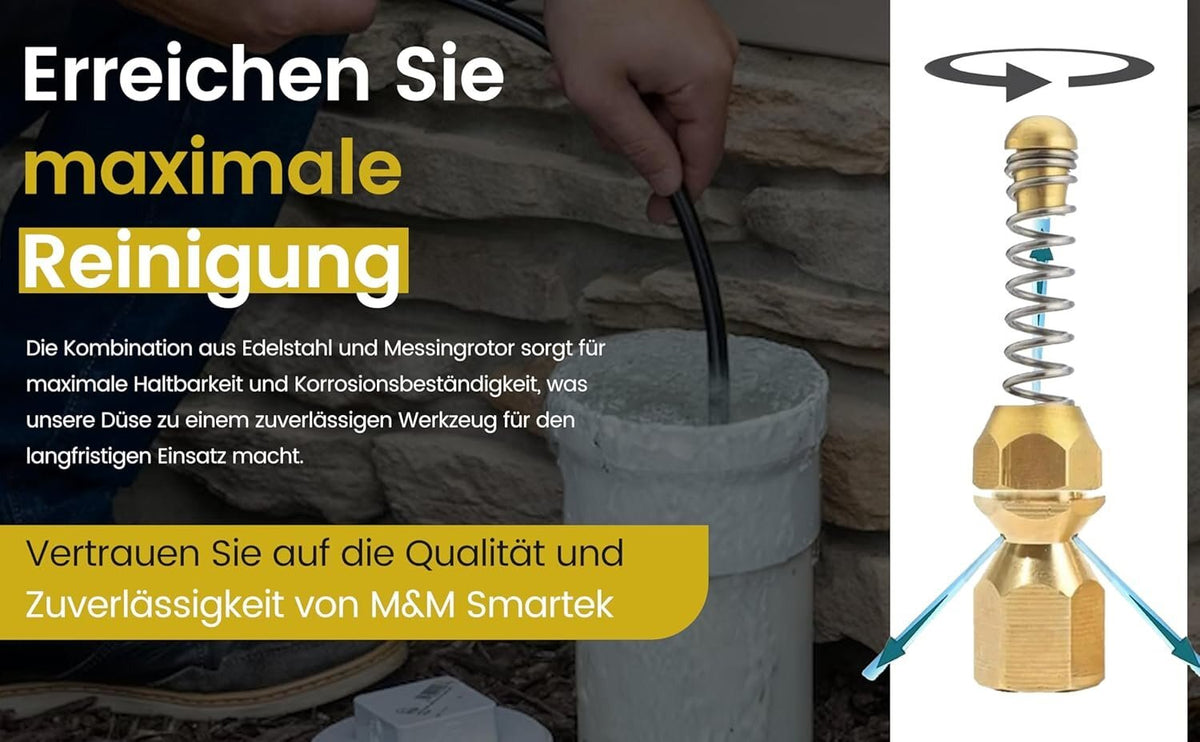 Rohrreinigungsdüse für Kärcher Kränzle 1/8" NEUHEIT Spiral Spiraldüse Feder4