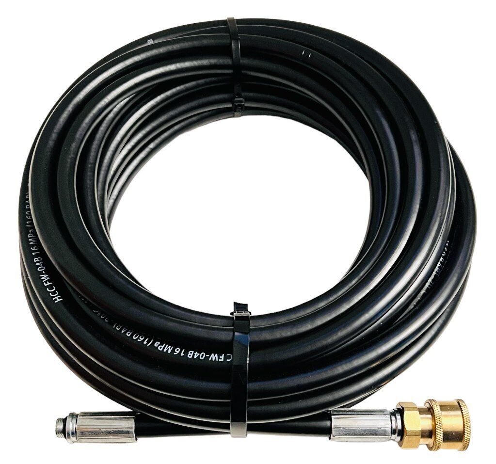 Rohrreinigungsschlauch 1/4" Schnellkupplung für Kärcher Kränzle etc. + 2x Düsen