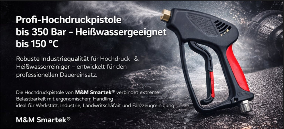 Hochdruckpistole 350 Bar M22 AG auf 1/4" IG Heißwasser bis 150°C Profi7