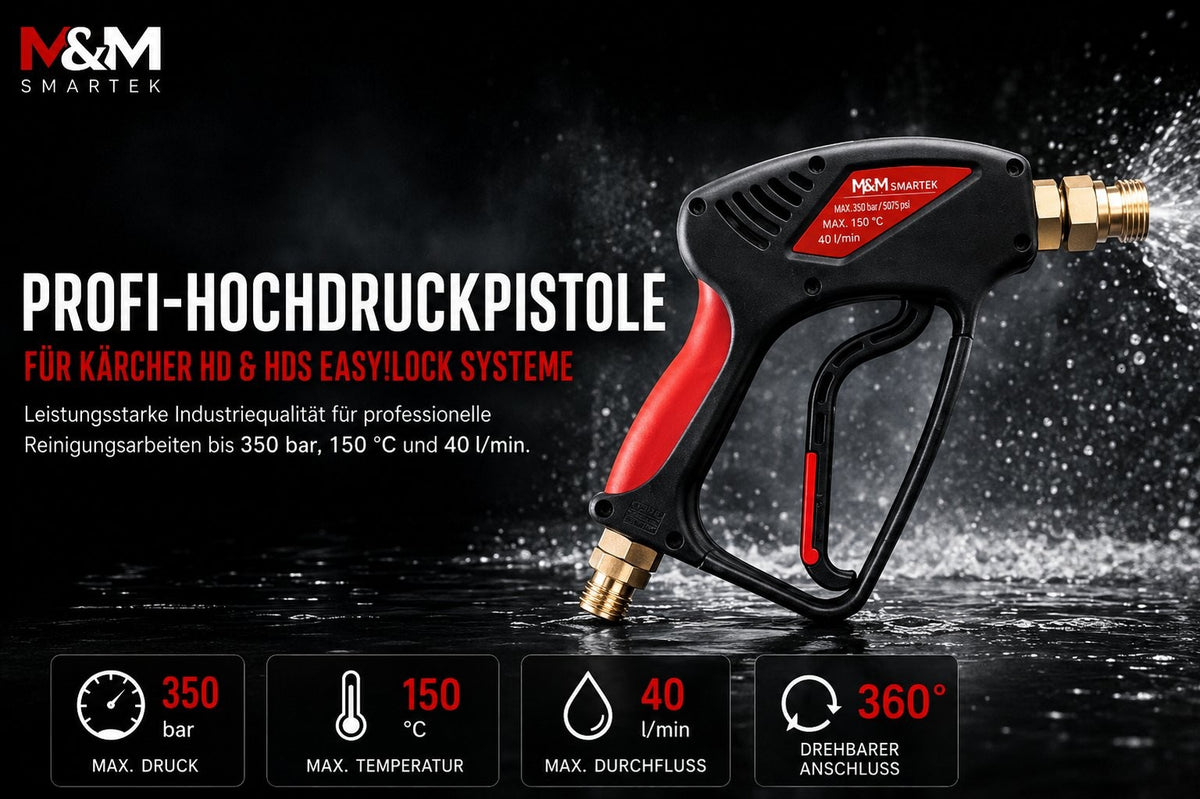 Hochdruckpistole 350 Bar TR22 AG auf TR22 AG Heißwasser bis 150°C EASY!Lock1