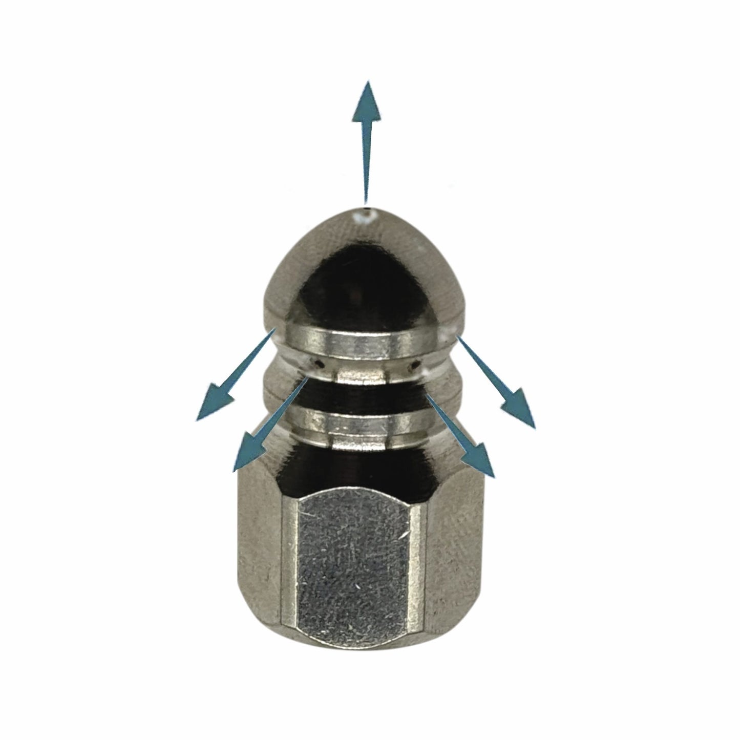 Rohrreinigungsdüse 1/4" IG 6x hinten 1x vorne Schnellkupplung AG Abflussschlauch6