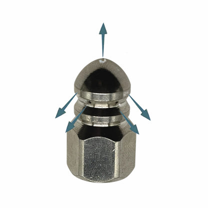 Rohrreinigungsdüse 1/4" IG 6x hinten 1x vorne Schnellkupplung AG Abflussschlauch6