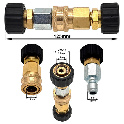 Hochdruckadapter Schnellkupplung 3/8" mit M22 IG beidseitig ca. 12,5cm Verbinder0
