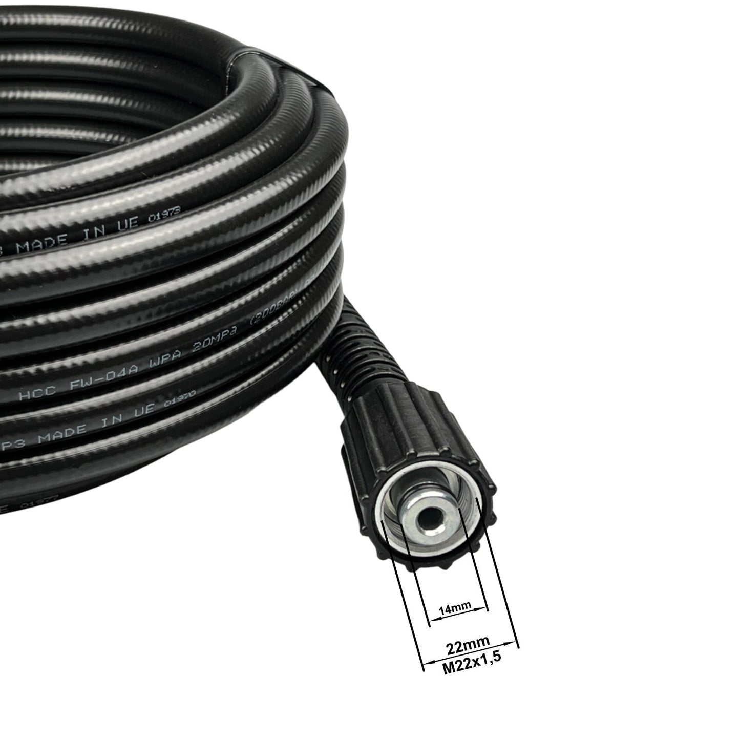 5m Hochdruckschlauch Verlängerung für Kärcher Kränzle M22 x1,5 IG auf 1/4" IG4